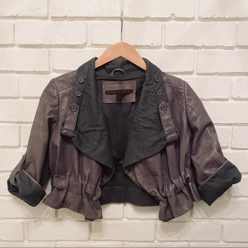 100% Genuine Leather Cropped Jacket